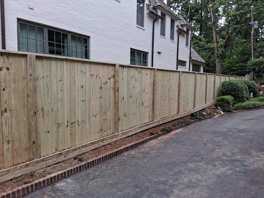 Wood privacy fence installation in Birmingham, AL