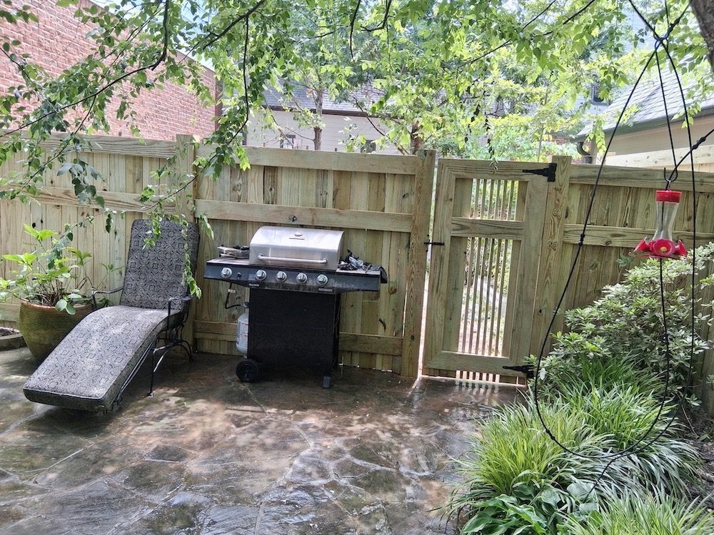 Completed wood fence installation near Birmingham, AL